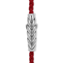 Load image into Gallery viewer, Chevron Triple Wrap Bracelet in Red Leather with Sterling Silver, 3mm
