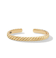 Load image into Gallery viewer, Sculpted Cable Cuff Bracelet in 18K Yellow Gold, 7mm
