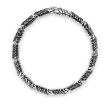 Load image into Gallery viewer, Chevron Link Bracelet in Sterling Silver with Black Diamonds, 7.6mm

