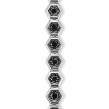 Load image into Gallery viewer, Hex Pave Tennis Bracelet in Sterling Silver with Black Diamonds, 8mm
