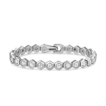 Load image into Gallery viewer, Hex Pave Tennis Bracelet in Sterling Silver with Diamonds, 8mm
