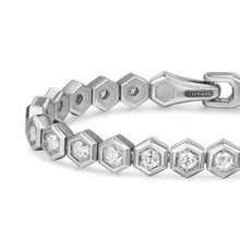 Load image into Gallery viewer, Hex Pave Tennis Bracelet in Sterling Silver with Diamonds, 8mm
