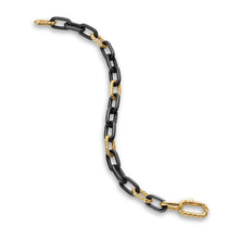 Load image into Gallery viewer, DY Madison Chain Bracelet in Black Titanium with 18K Yellow Gold, 8.5mm
