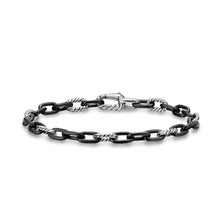 Load image into Gallery viewer, DY Madison Chain Bracelet in Black Titanium with Sterling Silver, 6mm
