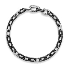Load image into Gallery viewer, DY Madison Chain Bracelet in Black Titanium with Sterling Silver, 6mm
