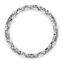 Load image into Gallery viewer, Chevron Oval Link Bracelet in Sterling Silver, 7mm
