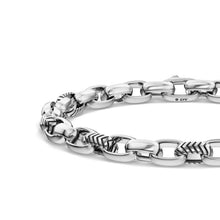 Load image into Gallery viewer, Chevron Oval Link Bracelet in Sterling Silver, 7mm
