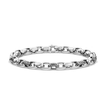 Load image into Gallery viewer, Chevron Oval Link Bracelet in Sterling Silver, 7mm
