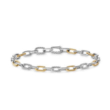 Load image into Gallery viewer, DY Madison Chain Bracelet in Sterling Silver with 18K Yellow Gold, 6mm

