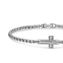 Load image into Gallery viewer, Cross Station Bracelet in Sterling Silver, 3.6mm
