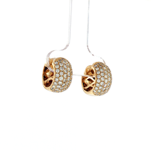 Load image into Gallery viewer, Royal Collection 14K Yellow Gold 1.16 CTW Wide Inside-Out Pavé Diamond Huggie Earrings
