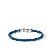 Load image into Gallery viewer, Box Chain Bracelet in Sterling Silver with Blue Stainless Steel, 5mm

