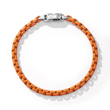Load image into Gallery viewer, Box Chain Bracelet in Sterling Silver with Orange Stainless Steel
