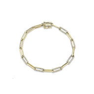 Royal Collection Paper Clip Link Diamond Bracelet