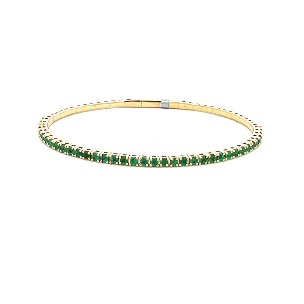 Royal Collection 14K Yellow Gold Emerald Bracelet