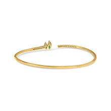 Load image into Gallery viewer, Royal Collection 14K Yellow Gold Marquise Emerald &amp; Diamond Bangle Bracelet
