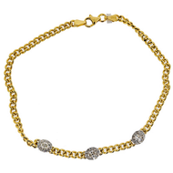 Royal Collection Triple Diamond Station Necklace