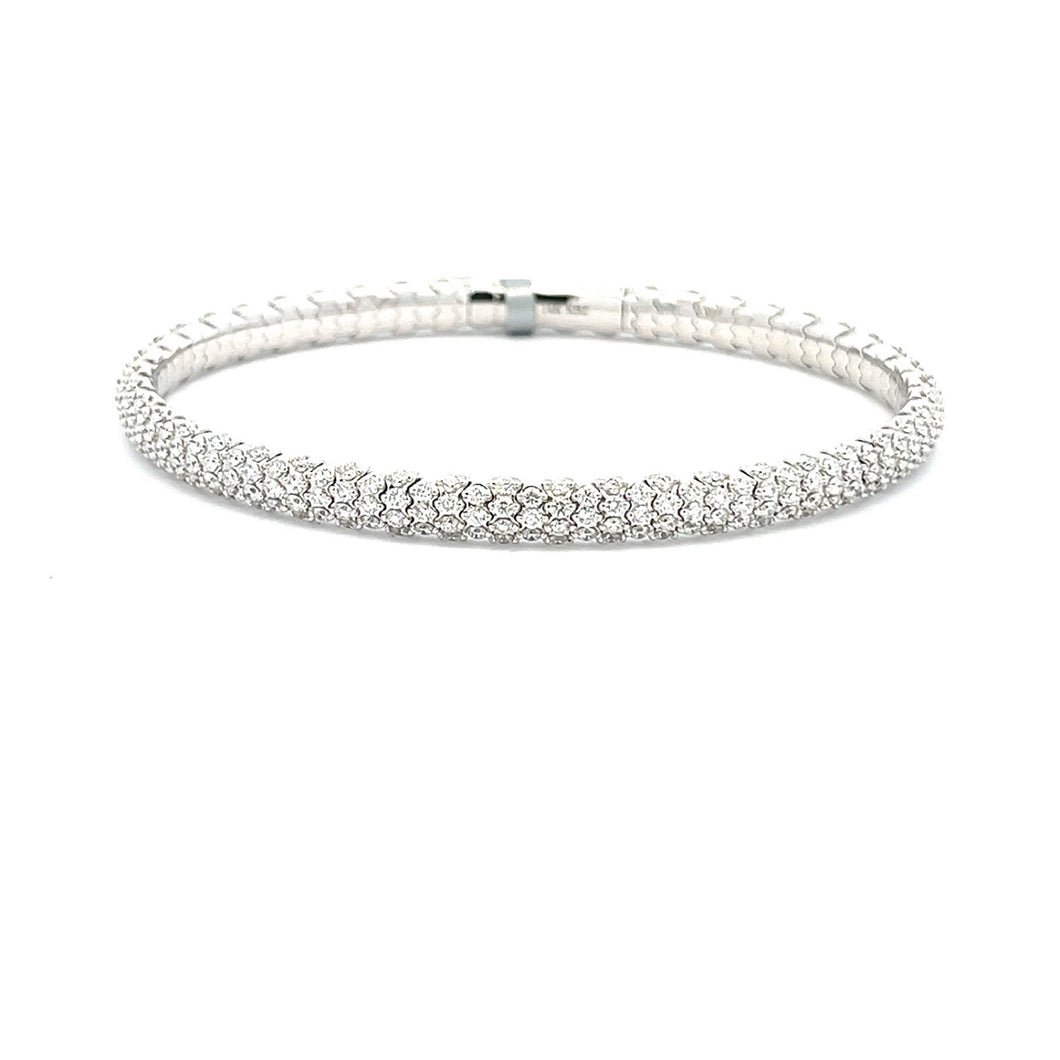 Royal Collection 14K White Gold Diamond Pave Bracelet