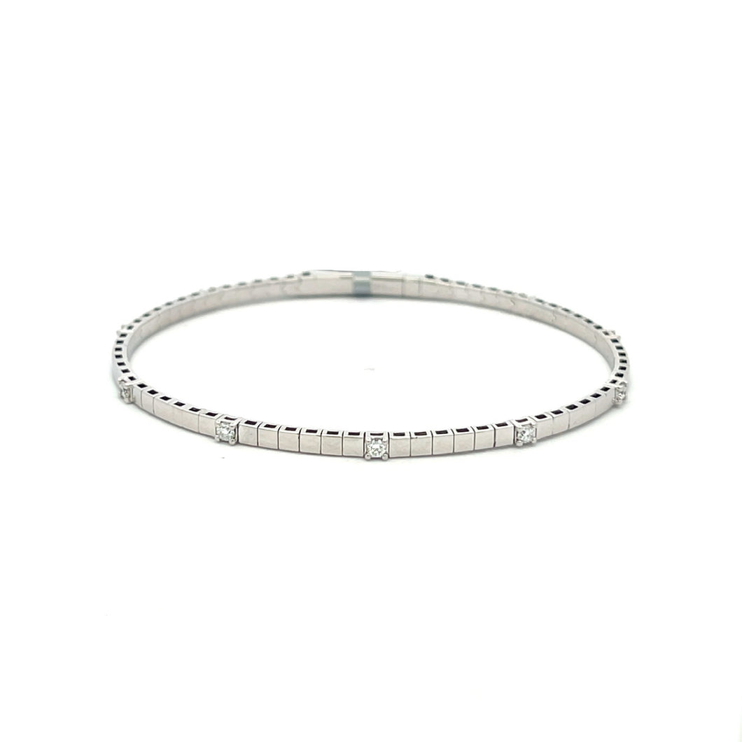 Royal Collection 18K White Gold Diamond Station Bracelet
