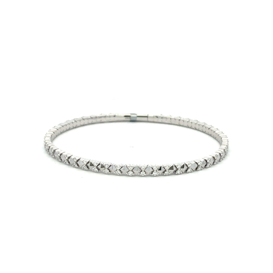 Royal Collection 18K White Gold Diamond Flex Bracelet