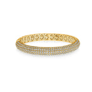 Royal Collection 14K Yellow Gold Pave Diamond Halfway Stretch Bracelet