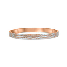 Load image into Gallery viewer, Royal Collection 14K Rose Gold Pave Diamond Halfway Bangle Bracelet
