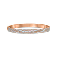 Royal Collection 14K Rose Gold Pave Diamond Halfway Bangle Bracelet