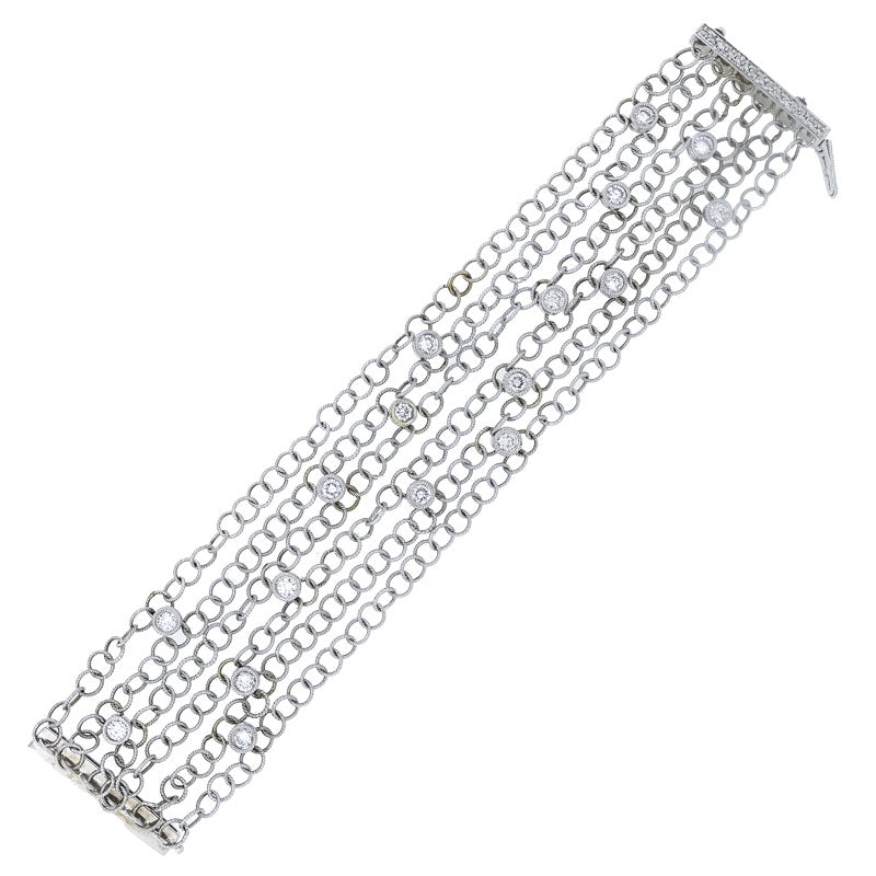 Royal Estate 18K White Gold Link Diamond Bracelet