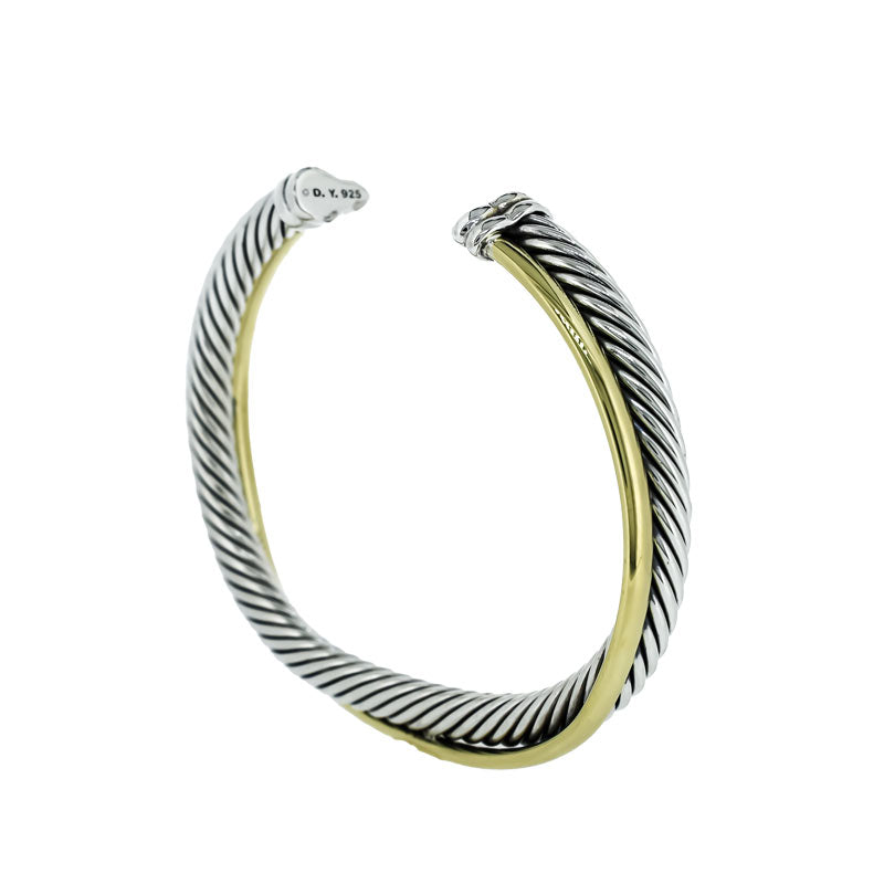 Royal Estate David Yurman Cross Over Two-tone Gold Bracelet