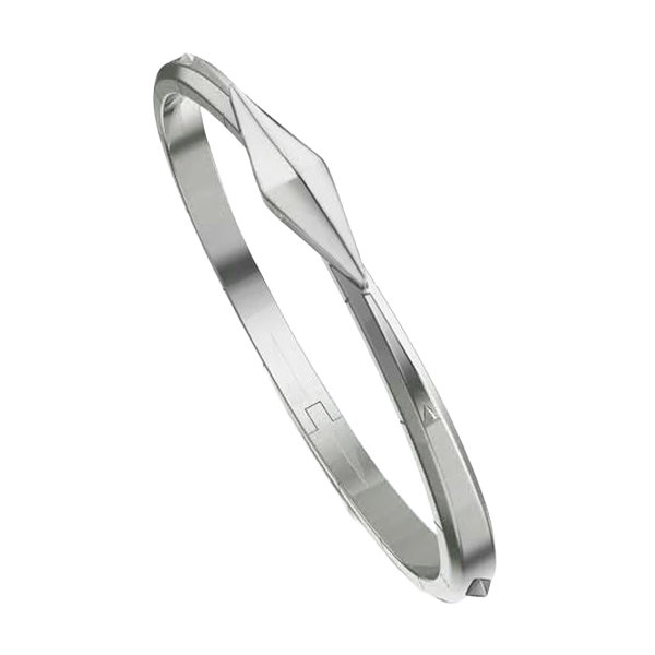 Monica Rich Kosann Hinged Beveled Edge Silver Bracelet