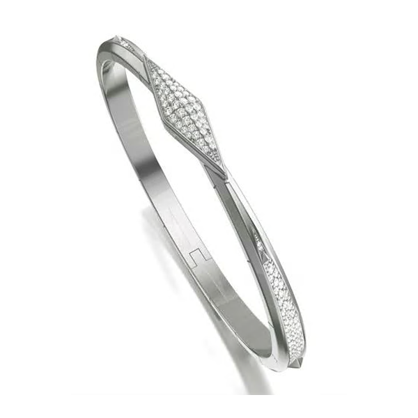 Monica Rich Kosann Beveld White Sapphire & Silver Bracelet