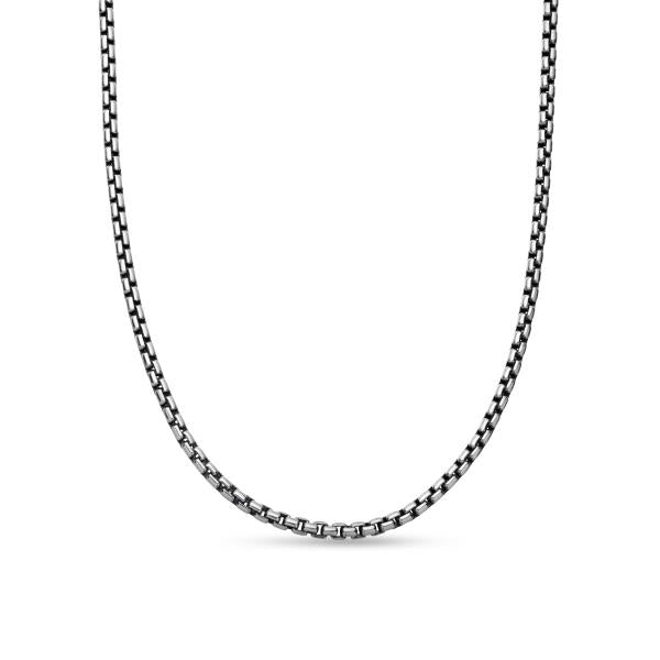 Box Chain Necklace in Sterling Silver with 14K Yellow Gold Accent, 2.7mm