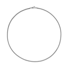 Load image into Gallery viewer, Box Chain Necklace in Grey Titanium, 2.7mm
