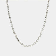 Royal Estate Classic Oval Link Chain Necklace in White Gold