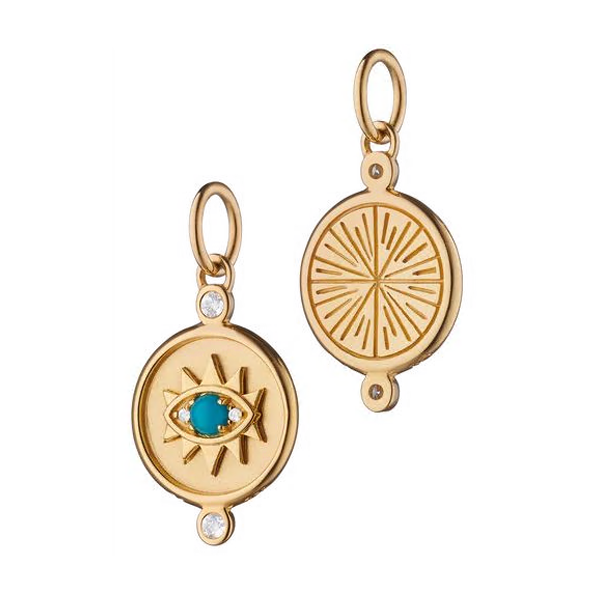 Monica Rich Kosann Diamond & Turquoise Evil Eye Charm