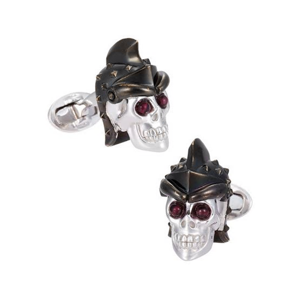 Royal Collection Skulsl With Black Helmets Cufflinks