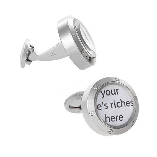 Royal Collection Screwed Magnified Photo Locket Cufflinks