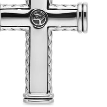 Load image into Gallery viewer, Chevron Cross Pendant in Sterling Silver, 41.5mm
