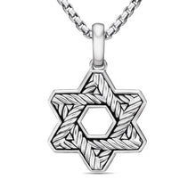 Load image into Gallery viewer, Star of David Pendant in Sterling Silver with Diamonds, 23.5mm
