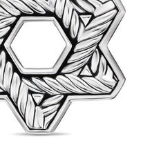 Load image into Gallery viewer, Star of David Pendant in Sterling Silver with Diamonds, 23.5mm
