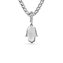 Load image into Gallery viewer, Hamsa Amulet in Sterling Silver with Center Diamond, 15.8mm
