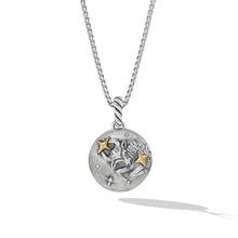 Load image into Gallery viewer, Taurus Amulet in Sterling Silver with 18K Yellow Gold and Diamonds, 19mm
