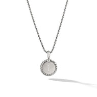 I Initial Charm in Sterling Silver with Pave Diamonds