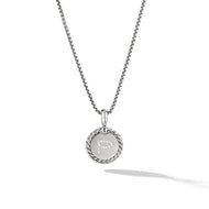 Initial Charm in Sterling Silver with Diamond P