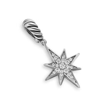 Load image into Gallery viewer, Pave North Star Amulet in Sterling Silver with Diamonds, 15mm
