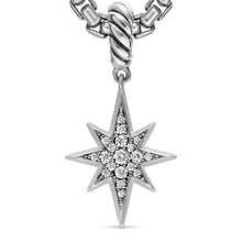 Load image into Gallery viewer, Pave North Star Amulet in Sterling Silver with Diamonds, 15mm
