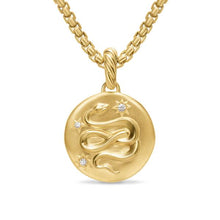 Load image into Gallery viewer, Snake Amulet in 18K Yellow Gold with Diamonds, 18.8mm
