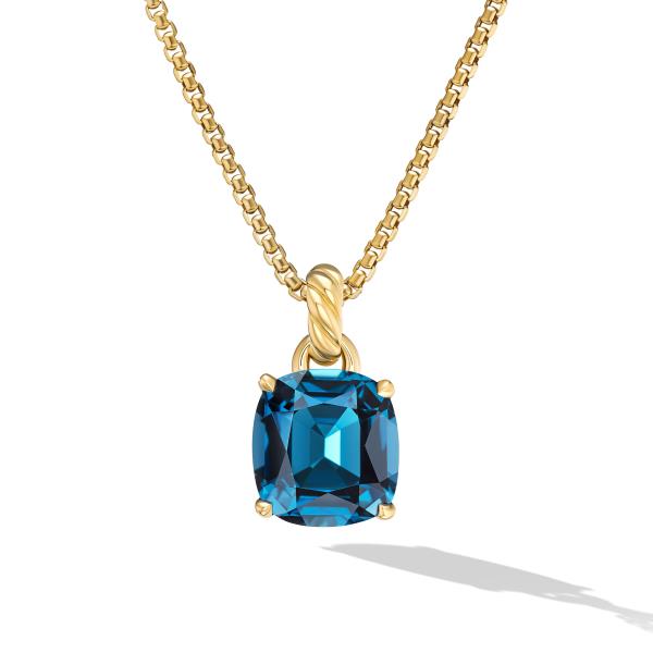 Marbella Pendant in 18K Yellow Gold with Hampton Blue Topaz, 12mm