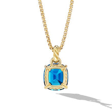Load image into Gallery viewer, Marbella Pendant in 18K Yellow Gold with Hampton Blue Topaz, 12mm
