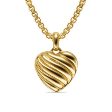 Load image into Gallery viewer, Sculpted Cable Heart Locket in 18K Yellow Gold, 23mm
